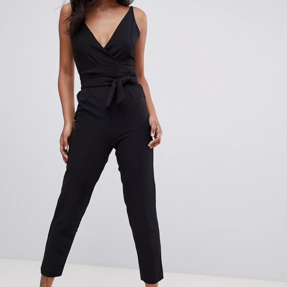 ASOS Pants - Asos Tie Waist Black Jumpsuit